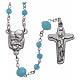 Medjugorje rosary necklace in light blue crystal 4 mm s1
