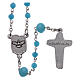 Medjugorje rosary necklace in light blue crystal 4 mm s2