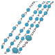 Medjugorje rosary necklace in light blue crystal 4 mm s3