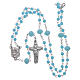 Medjugorje rosary necklace in light blue crystal 4 mm s4