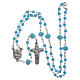 Medjugorje rosary necklace in light blue crystal 4 mm s5