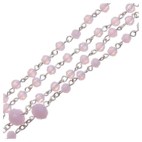 Rosenkranz aus Medjugorje, Perlen aus rosafarbenen Kristallen, 4 mm 3