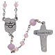 Medjugorje rosary necklace in pink crystal 4 mm s2