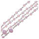 Medjugorje rosary necklace in pink crystal 4 mm s3