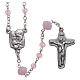 Medjugorje rosary necklace in pink crystal 4 mm s1