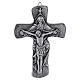Medjugorje crucifix in resin bronze and silver 20 cm s1