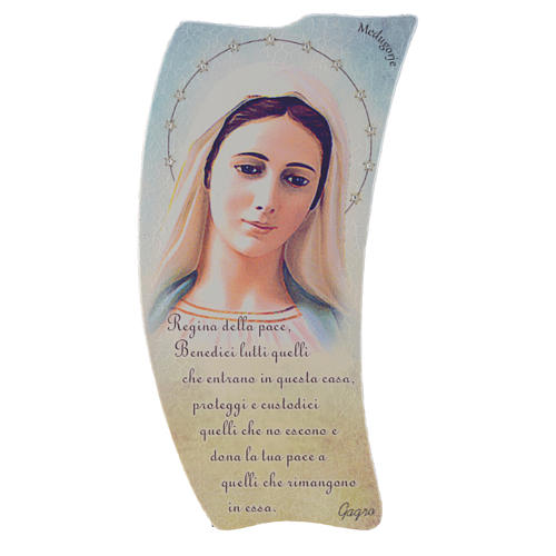 Our Lady of Medjugorje image in stone with prayer in Italian 20x10 cm 1