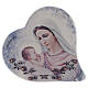 Our Lady of Medjugorje and child heart shaped in stone 15 cm s1