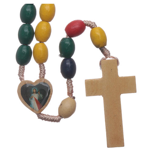 Rosary in multicoloured wood Our Lady of Medjugorje 2