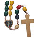 Rosary in multicoloured wood Our Lady of Medjugorje s2