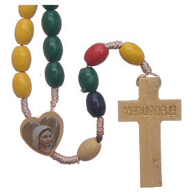 Rosary in multicoloured wood Our Lady of Medjugorje