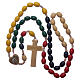 Rosary in multicoloured wood Our Lady of Medjugorje s4