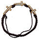 Bracelet Medjugorje 3 croix strass corde noire s1