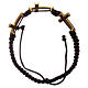 Bracelet Medjugorje 3 croix strass corde noire s2