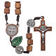 Medjugorje rosary in olive wood Saint Benedict 10 mm s1