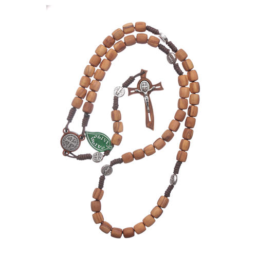 Medjugorje rosary in olive wood with crosses Saint Benedict 8 mm 4