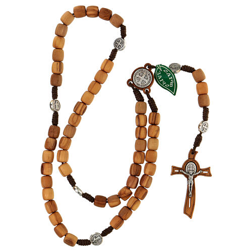 Medjugorje rosary in olive wood Saint Benedict 8 mm 4