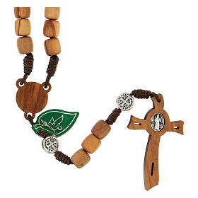Medjugorje rosary in olive wood Saint Benedict 8 mm