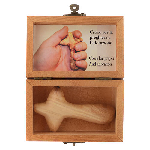 Szkatułka Medjugorie z krzyżem do modlitwy i adoracji, drewno oliwne 3