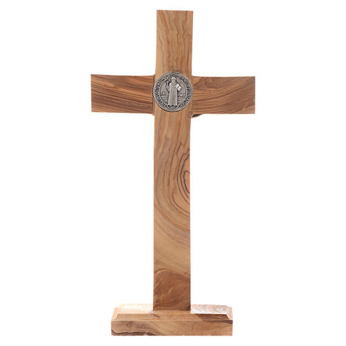 Medjugorje table crucifix in olive wood 21 cm 3