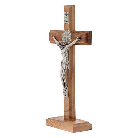 Crucifix de table Medjugorje olivier h 21 cm