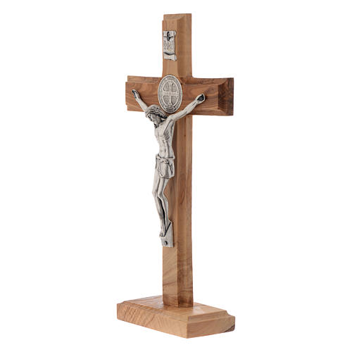 Crucifix de table Medjugorje olivier h 21 cm 2