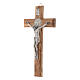 Kreuz aus Medjugorje-Olivenbaumholz mit Symbol von Sankt Benedikt, 19 cm hoch  s2