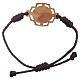 Medjugorje bracelet in brown cord with image of Our Lady s2