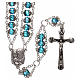 Medjugorje rosary in crystal blue with double chain and 8 mm grains s1