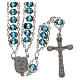 Medjugorje rosary in crystal blue with double chain and 8 mm grains s2