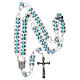 Medjugorje rosary in crystal blue with double chain and 8 mm grains s4