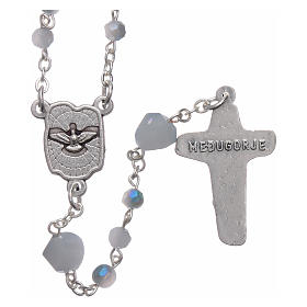 Coroncina Medjugorje cristallo azzurro bianco 4 mm