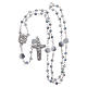 Medjugorje rosary beads in light blue and white crystal with 4 mm grains s4