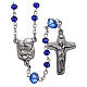 Medjugorje rosary beads in blue crystal with 4 mm grains s1