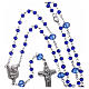 Medjugorje rosary beads in blue crystal with 4 mm grains s4