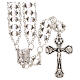 Medjugorje rosary in multifaceted transparent crystal and double chain s1