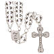 Medjugorje rosary in multifaceted transparent crystal and double chain s2