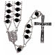 Medjugorje rosary with double chain and black crystal s1