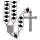 Medjugorje rosary with double chain and black crystal s2