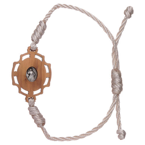 Medjugorje bracelet with image of Our Lady and white cord 2
