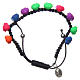 Medjugorje single decade bracelet with fluo coloured roses and black cord s1