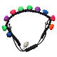 Medjugorje single decade bracelet with fluo coloured roses and black cord s2