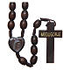 Medjugorje wooden rosary with black grains s1