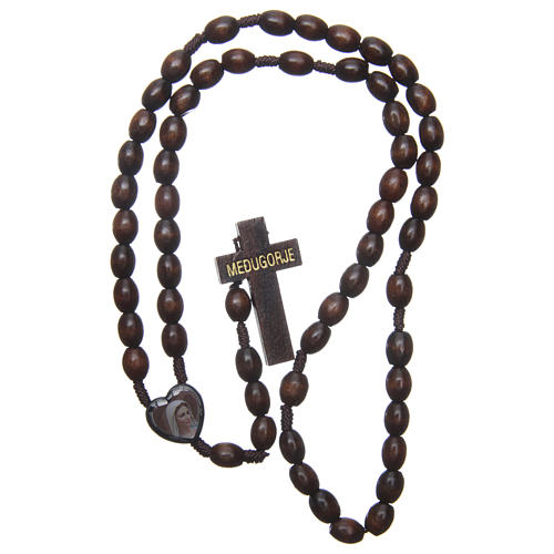 Medjugorje wooden rosary with oval grains 4