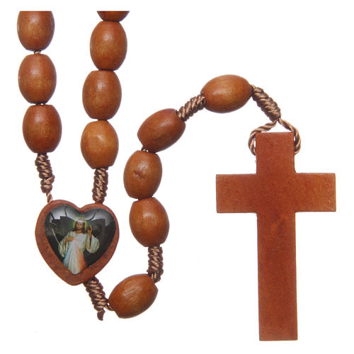 Medjugorje wooden rosary with natural grains 2
