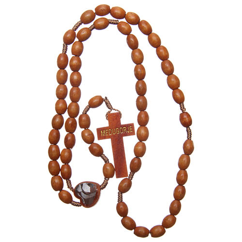 Medjugorje wooden rosary with natural grains 4