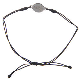 Medjugorje bracelet with black rope and medalet
