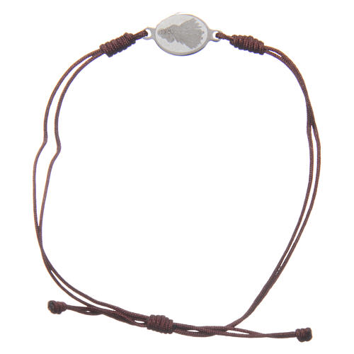 Medjugorje bracelet with brown rope and medalet 2
