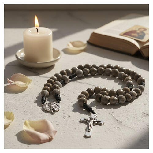 Rosenkranz aus Medjugorje, Hiobsträne, graue Kordel 2