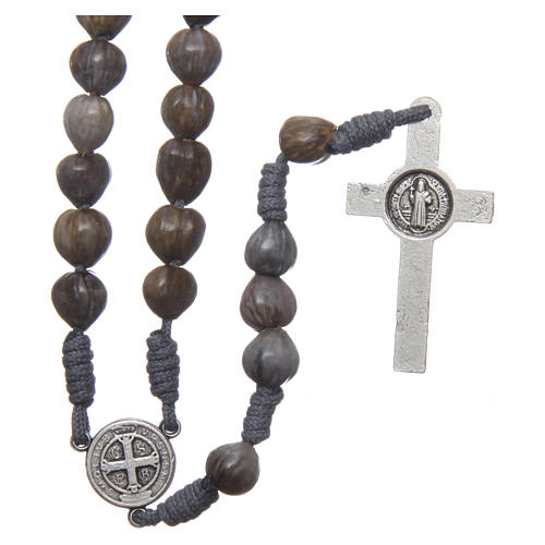 Medjugorje rosary tears of Job in grey rope 2